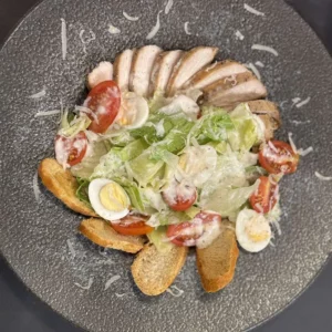 Caesar salad with chicken breast